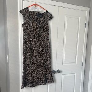 Anthropologie Brown and Black Midi Dress